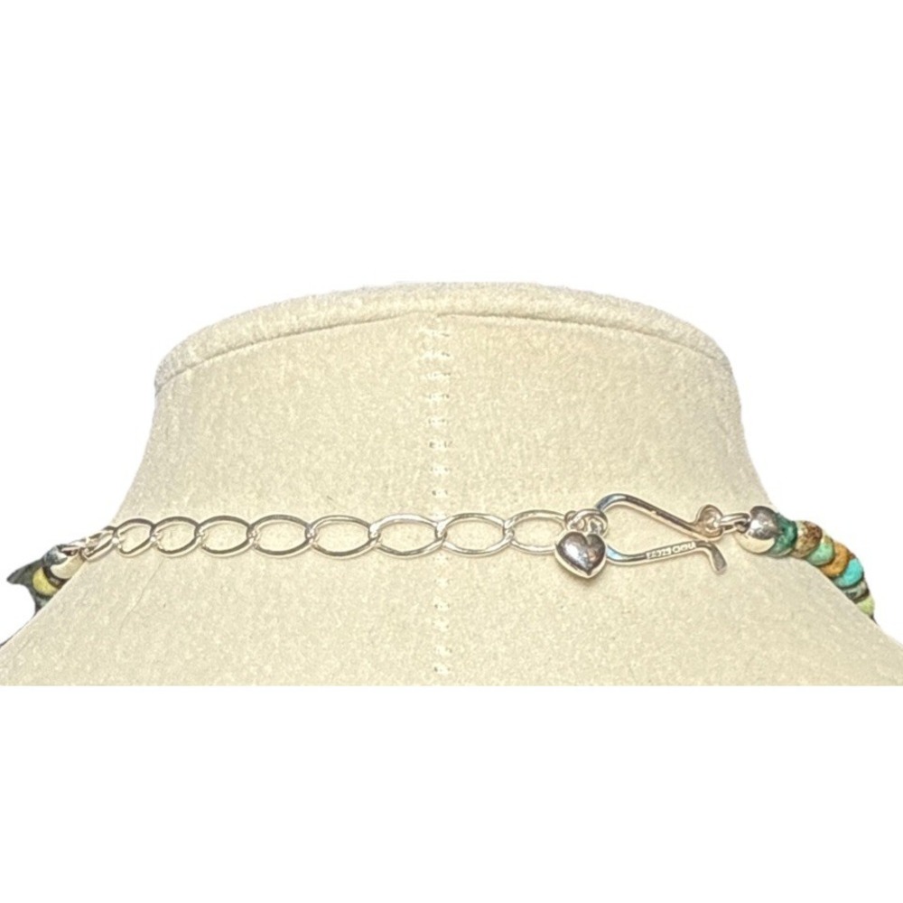Jay King Turquoise Sterling Silver Graduated Irregular Bead 20" Necklace J14-12 - Picture 3 of 4